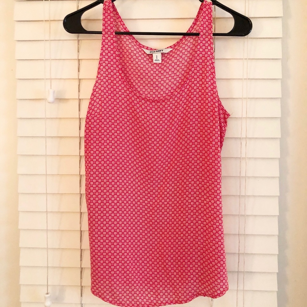 2/$10 Old Navy Red Flower Print Sleeveless Top